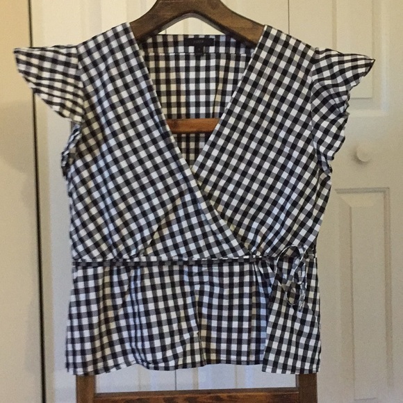 J. Crew flutter sleeve wrap top - Picture 5 of 7